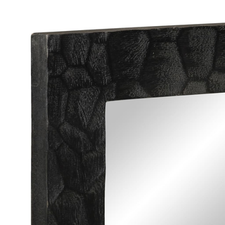 Bathroom Mirror Black 50x70x2.5 cm Solid Wood Mango and Glass - Giant Lobelia