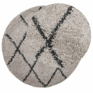 vidaXL Shaggy Rug High Pile Modern Beige and Anthracite Ø 240 cm - Giant Lobelia