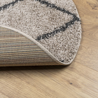 vidaXL Shaggy Rug High Pile Modern Beige and Anthracite Ø 240 cm - Giant Lobelia