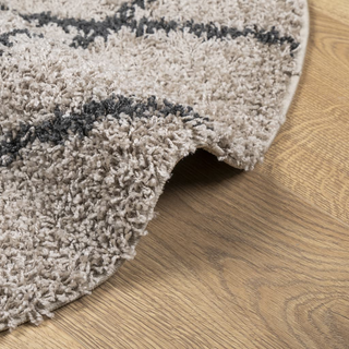 vidaXL Shaggy Rug High Pile Modern Beige and Anthracite Ø 240 cm - Giant Lobelia