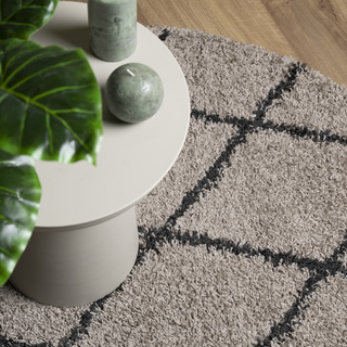 vidaXL Shaggy Rug High Pile Modern Beige and Anthracite Ø 240 cm - Giant Lobelia