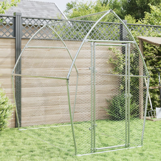 Chicken Cage Silver 200x105x182 cm Galvanised Steel - Giant Lobelia