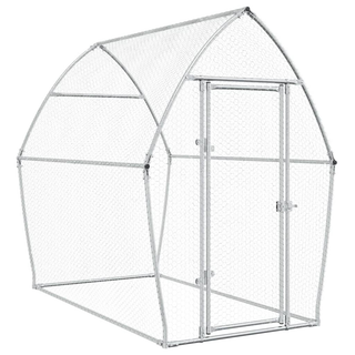 Chicken Cage Silver 200x105x182 cm Galvanised Steel - Giant Lobelia