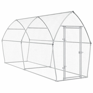 Chicken Cage Silver 400x105x182 cm Galvanised Steel - Giant Lobelia