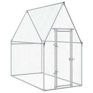 Chicken Cage Silver 200x100x190 cm Galvanised Steel - Giant Lobelia