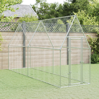 Chicken Cage Silver 400x100x190 cm Galvanised Steel - Giant Lobelia