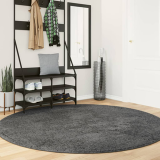 vidaXL Rug OVIEDO Short Pile Anthracite Ø 200 cm - Giant Lobelia