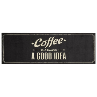 vidaXL Kitchen Rug Washable Coffee Text 60x180 cm Velvet - Giant Lobelia