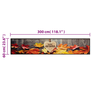 vidaXL Kitchen Rug Washable Autumn 60x300 cm Velvet - Giant Lobelia