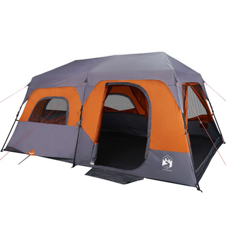 Camping Tent 9-Person Grey and Orange Waterproof - Giant Lobelia