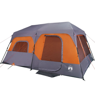 Camping Tent 9-Person Grey and Orange Waterproof - Giant Lobelia