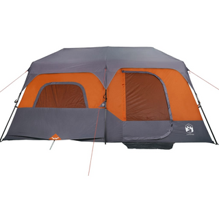 Camping Tent 9-Person Grey and Orange Waterproof - Giant Lobelia