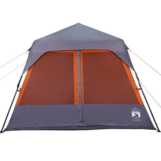 Camping Tent 9-Person Grey and Orange Waterproof - Giant Lobelia