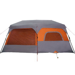 Camping Tent 9-Person Grey and Orange Waterproof - Giant Lobelia