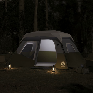 Camping Tent with LED Light 6-Person Light Green - Giant Lobelia