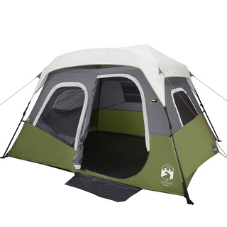 Camping Tent with LED Light 6-Person Light Green - Giant Lobelia