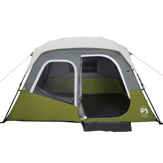 Camping Tent with LED Light 6-Person Light Green - Giant Lobelia