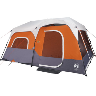 Camping Tent with LED Light 9-Person Light Grey and Orange - Giant Lobelia