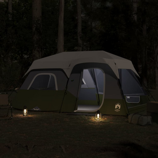 Camping Tent with LED Light 9-Person Light Green - Giant Lobelia