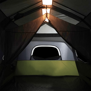 Camping Tent with LED Light 9-Person Light Green - Giant Lobelia