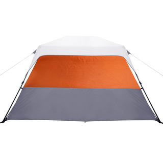 Camping Tent with LED Light 6-Person Light Grey and Orange - Giant Lobelia