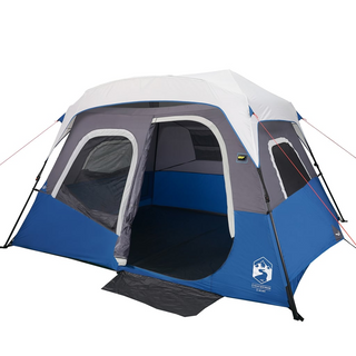 Camping Tent with LED Light 6-Person Light Blue - Giant Lobelia