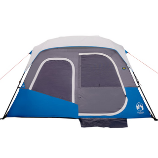 Camping Tent with LED Light 6-Person Light Blue - Giant Lobelia