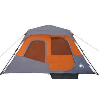 Camping Tent 6-Person Grey and Orange Waterproof - Giant Lobelia