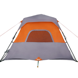 Camping Tent 6-Person Grey and Orange Waterproof - Giant Lobelia