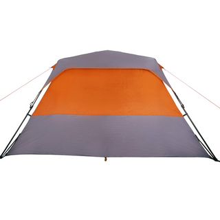 Camping Tent 6-Person Grey and Orange Waterproof - Giant Lobelia