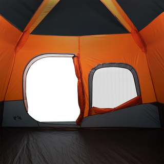 Camping Tent 6-Person Grey and Orange Waterproof - Giant Lobelia