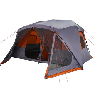 Camping Tent 10-Person Grey and Orange Waterproof - Giant Lobelia