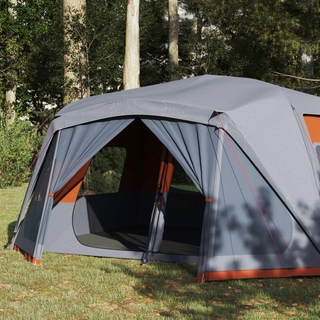 Camping Tent 10-Person Grey and Orange Waterproof - Giant Lobelia