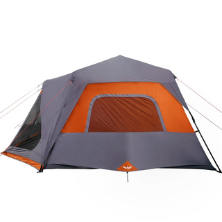 Camping Tent 10-Person Grey and Orange Waterproof - Giant Lobelia