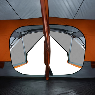 Camping Tent 10-Person Grey and Orange Waterproof - Giant Lobelia