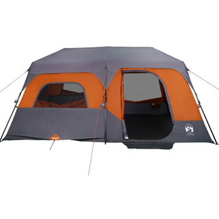 Camping Tent 9-Person Grey and Orange Waterproof - Giant Lobelia