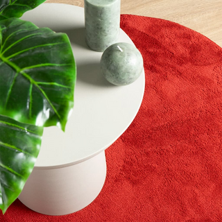 Rug OVIEDO Short Pile Red Ø 240 cm - Giant Lobelia