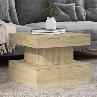 vidaXL Coffee Table with LED Lights Sonoma Oak 50x50x40 cm - Giant Lobelia