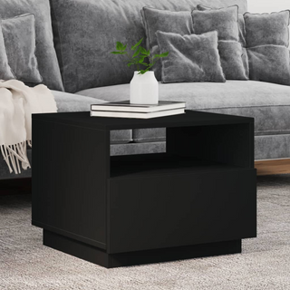 vidaXL Coffee Table with LED Lights Black 50x49x40 cm - Giant Lobelia