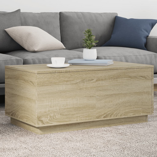 vidaXL Coffee Table with LED Lights Sonoma Oak 90x50x40 cm - Giant Lobelia