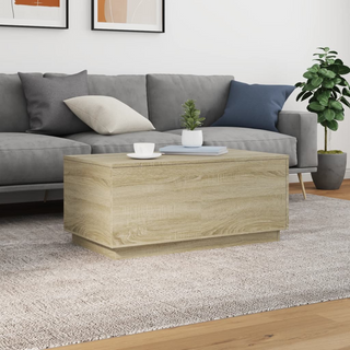 vidaXL Coffee Table with LED Lights Sonoma Oak 90x50x40 cm - Giant Lobelia