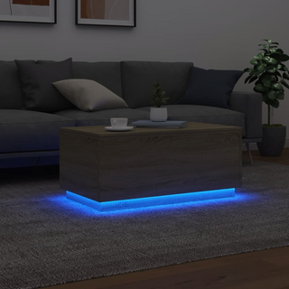 vidaXL Coffee Table with LED Lights Sonoma Oak 90x50x40 cm - Giant Lobelia