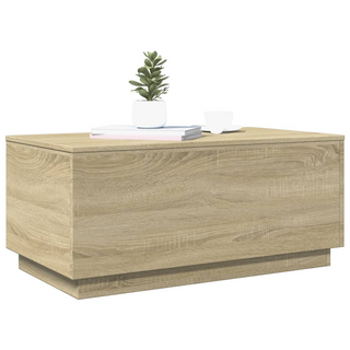 vidaXL Coffee Table with LED Lights Sonoma Oak 90x50x40 cm - Giant Lobelia