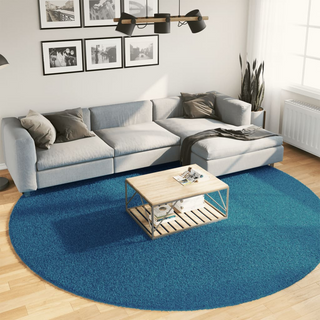 Rug OVIEDO Short Pile Turquoise Ø 280 cm - Giant Lobelia