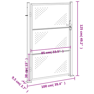 vidaXL Garden Gate 100x125 cm Stainless Steel - Giant Lobelia