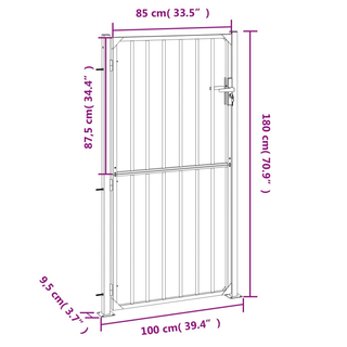 vidaXL Garden Gate 100x180 cm Stainless Steel - Giant Lobelia