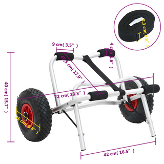 Kayak Trolley Foldable 45 kg Aluminium - Giant Lobelia