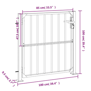 vidaXL Garden Gate 100x100 cm Stainless Steel - Giant Lobelia