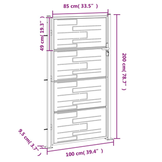 vidaXL Garden Gate 100x200 cm Stainless Steel - Giant Lobelia