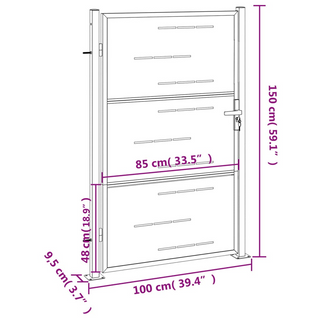 vidaXL Garden Gate 100x150 cm Stainless Steel - Giant Lobelia